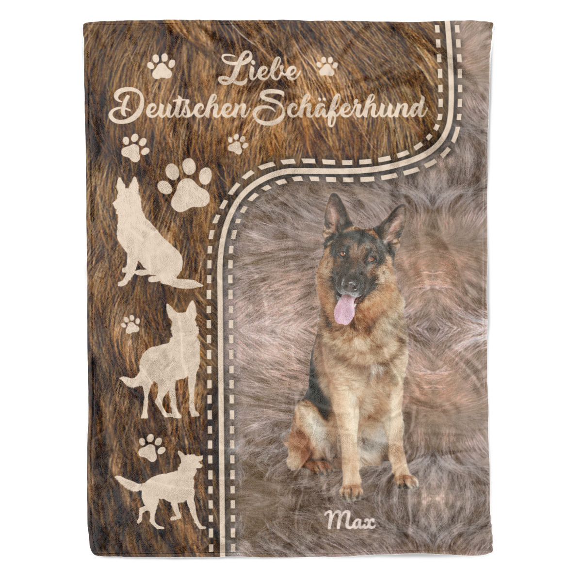 Liebe Deutschen Schäferhund personalisierte Nachricht Achomair Flanell Fleece Bett Couch Decken
