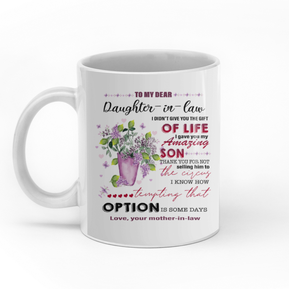 Mother in law to my dear daughter in law personalised gift customized mug coffee mugs gifts custom christmas mugs