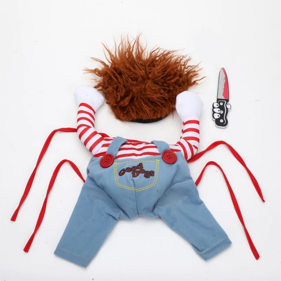 Dog Cat Pet Funny Costume Chucky Deadly Doll Cosplay Party Fancy Christmas Cloth