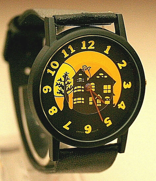 Vtg Halloween Haunted House Floating Ghost Mystery Dial Watch New NOS 1980's