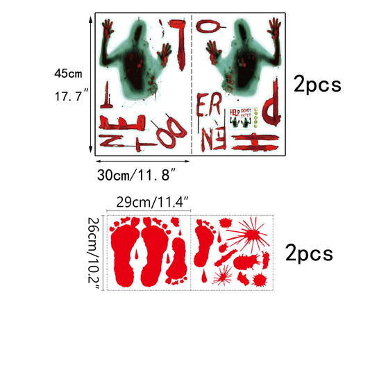 Halloween Decorations Banner Horror Window Ghost Zombie Home Hunted House Decor