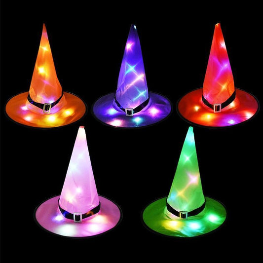 Halloween Glowing Witch Hat LED Lights Props Outdoor Tree Hanging Party Decor US