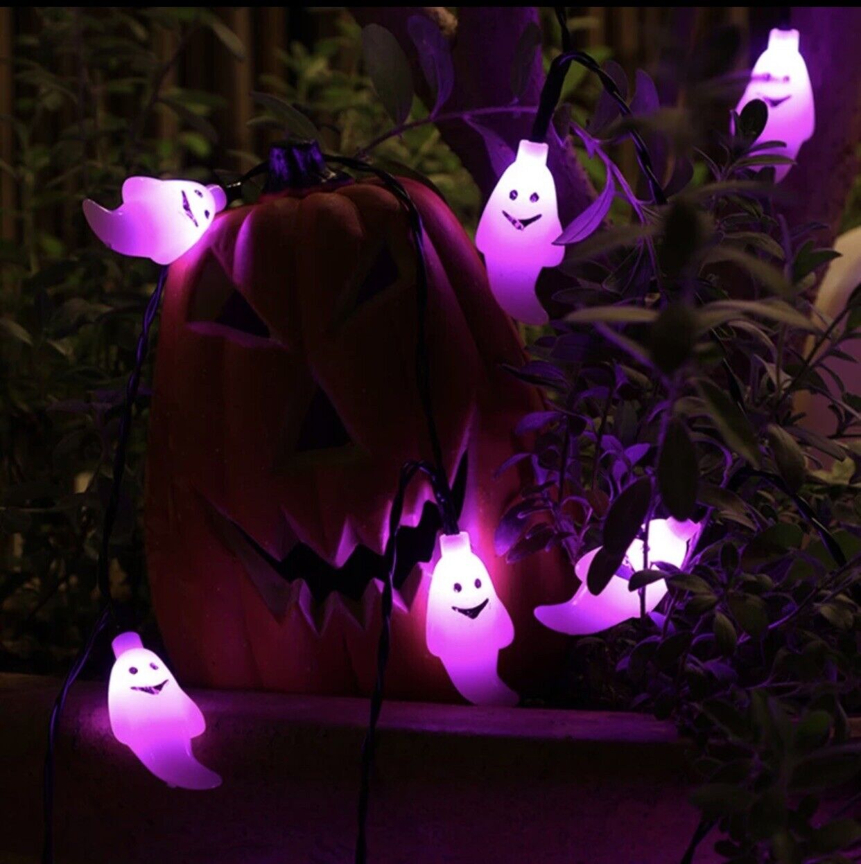 Halloween Ghost Solar LED Lights On String