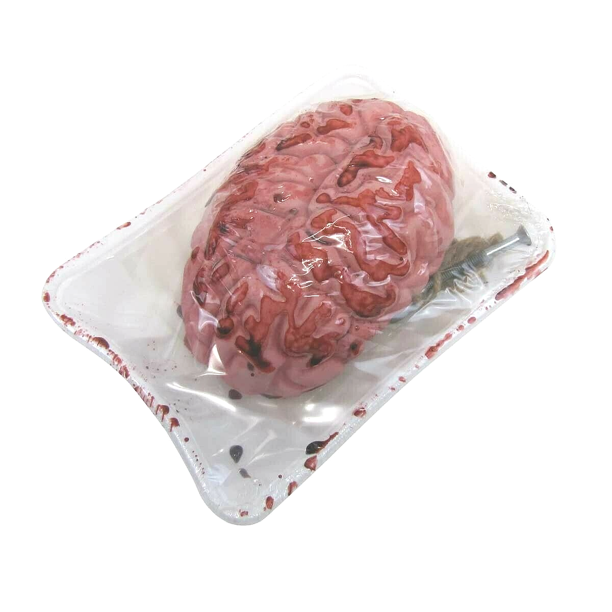 LifeSize Fake Zombie BLOODY BRAIN BUTCHER TRAY Human Organ Halloween Horror Prop