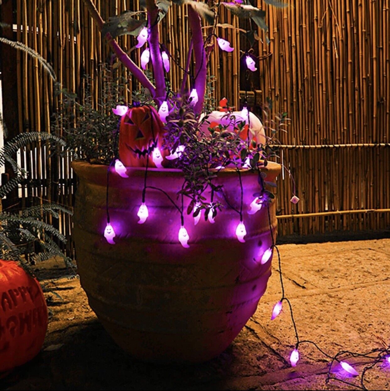 Halloween Ghost Solar LED Lights On String