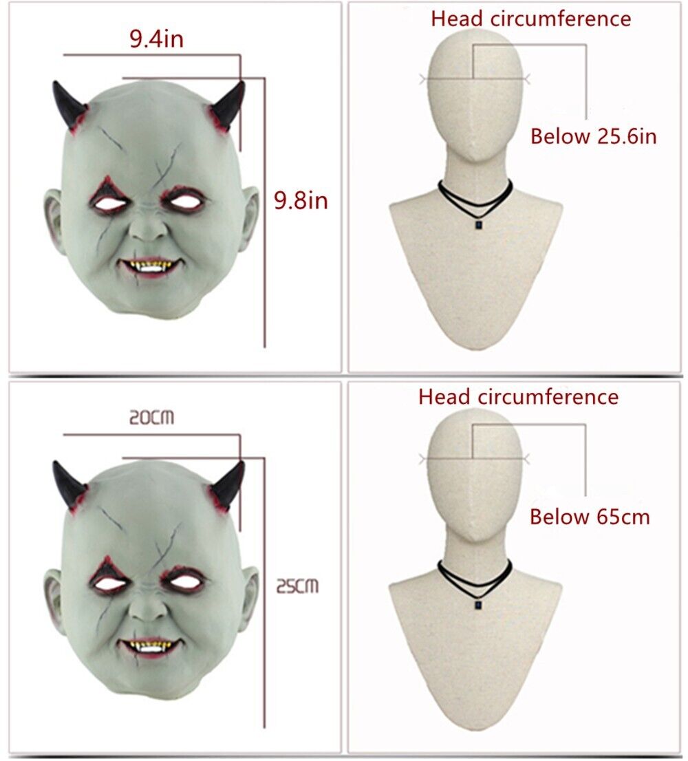 Halloween Demon Vampire Mask Horror Zombie Party Cosplay Decoration Prop