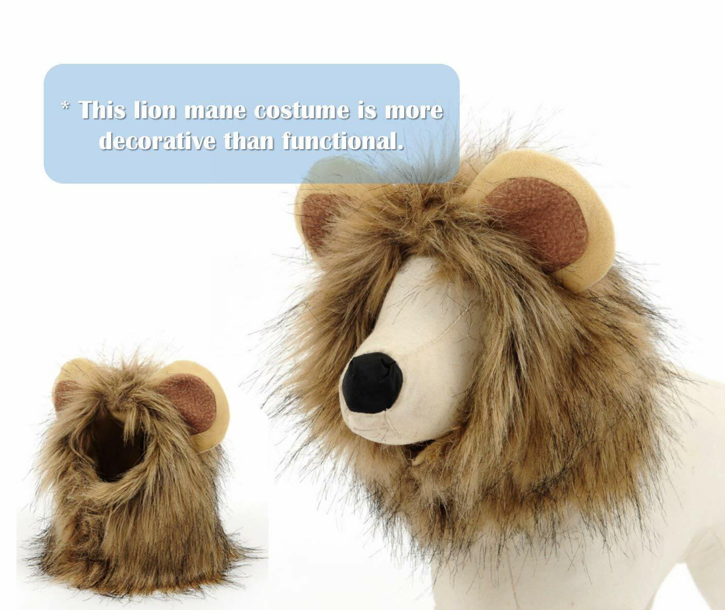 Pet Costume Lion Mane Wig for Cat Dog Halloween Christmas Party Fancy Dress up