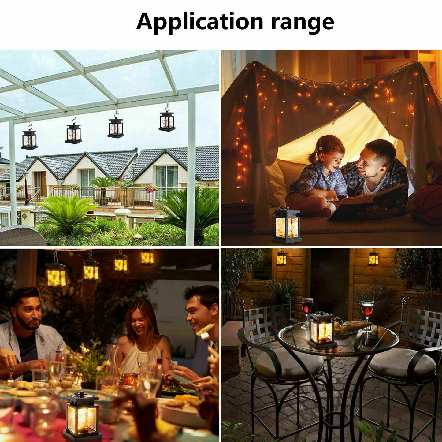 Solar Lantern Hanging Light LED Waterproof Yard Outdoor Patio Garden Yard Lamp warm white string