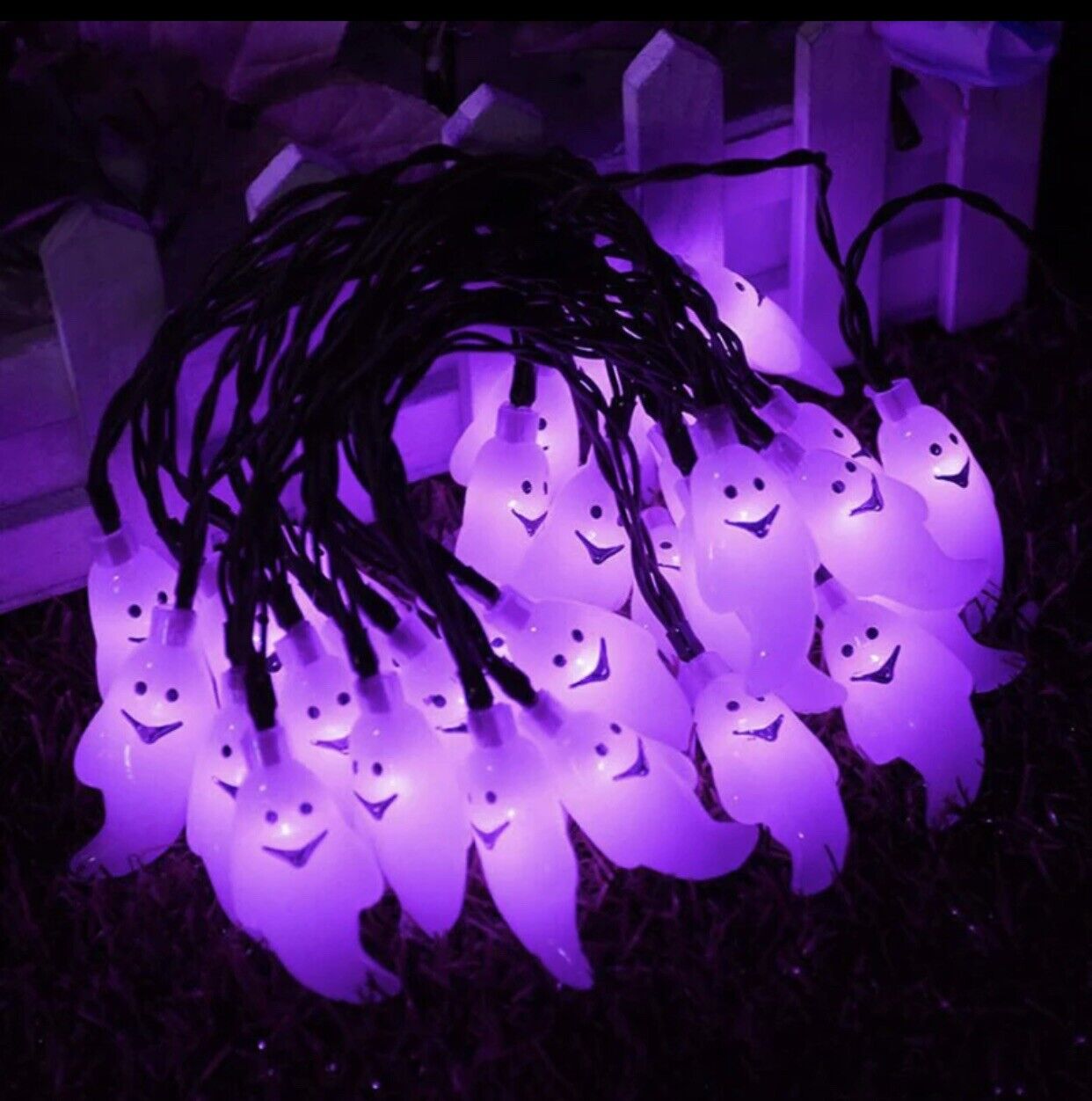 Halloween Ghost Solar LED Lights On String