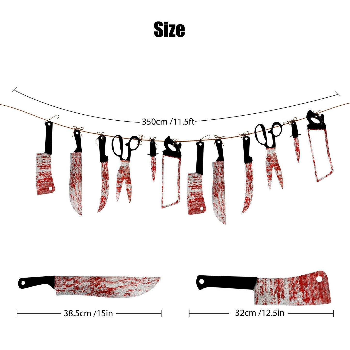 Halloween Hanging Bloody Knives Haunted Scary Horror Banner Props Party Decor US