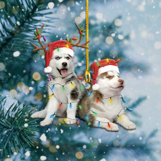 Siberian Husky Christmas Shape Ornament - Best gifts your whole family