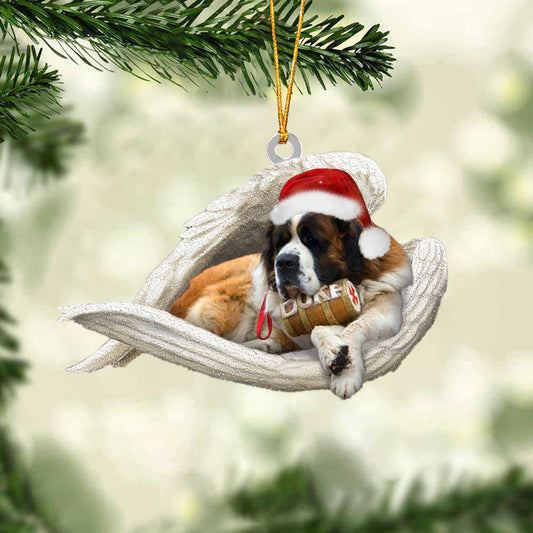 St Bernard Sleeping Angel Christmas Ornament Godmerc - Best gifts your whole family