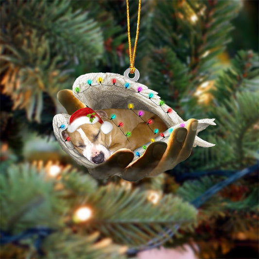 Staffordshire Bull Terrier 2 Sleeping Angel In God Hand Christmas Ornament Godmerch Ornament - Best gifts your whole family