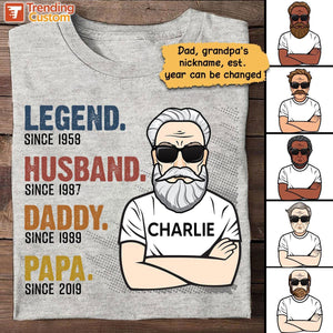 Legend, Husband, Daddy, Papa, Gift for Him, Personalized T-shirt