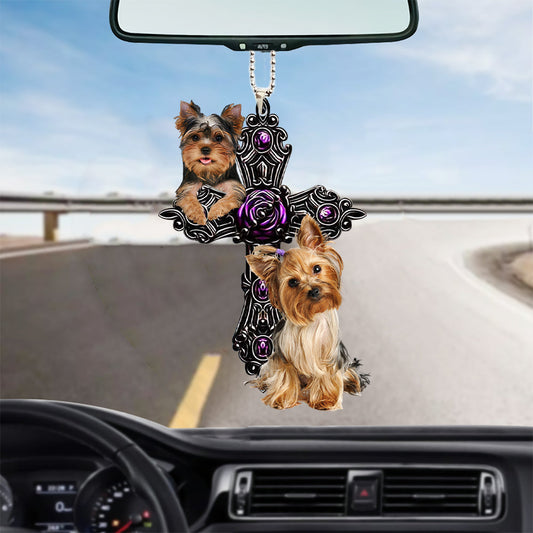 Yorkshire Terrier Pray For God Car Hanging Ornament Dog Pray For God Ornament Godmerc - Best gifts your whole family