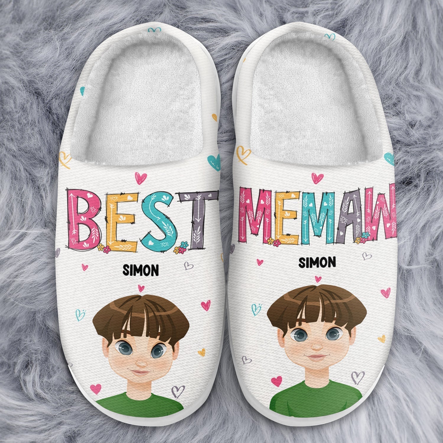 Personalized Fluffy Slippers (Photo)