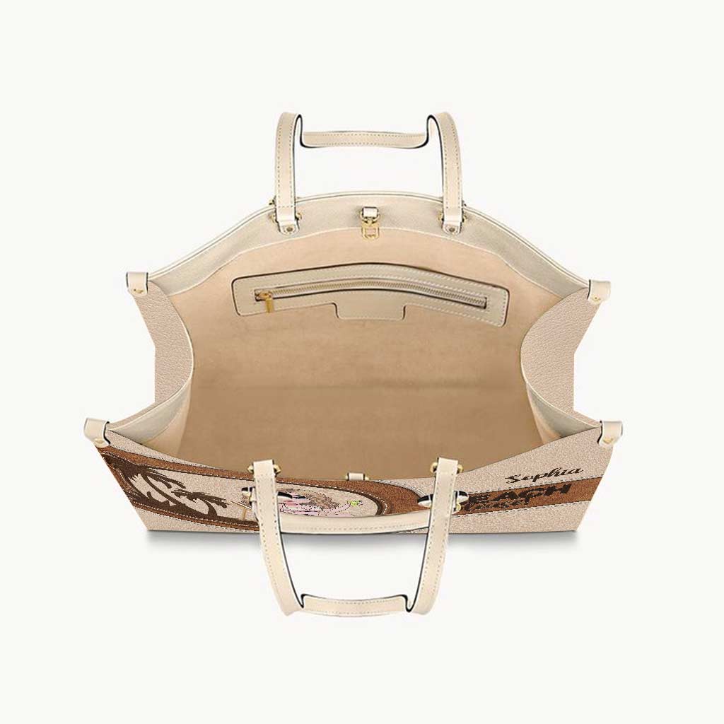 Beach Please - Personalized Sea Lover Leather Handbag