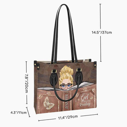 Just A Girl Who Loves Reading - Personalized Book Leather Handbag