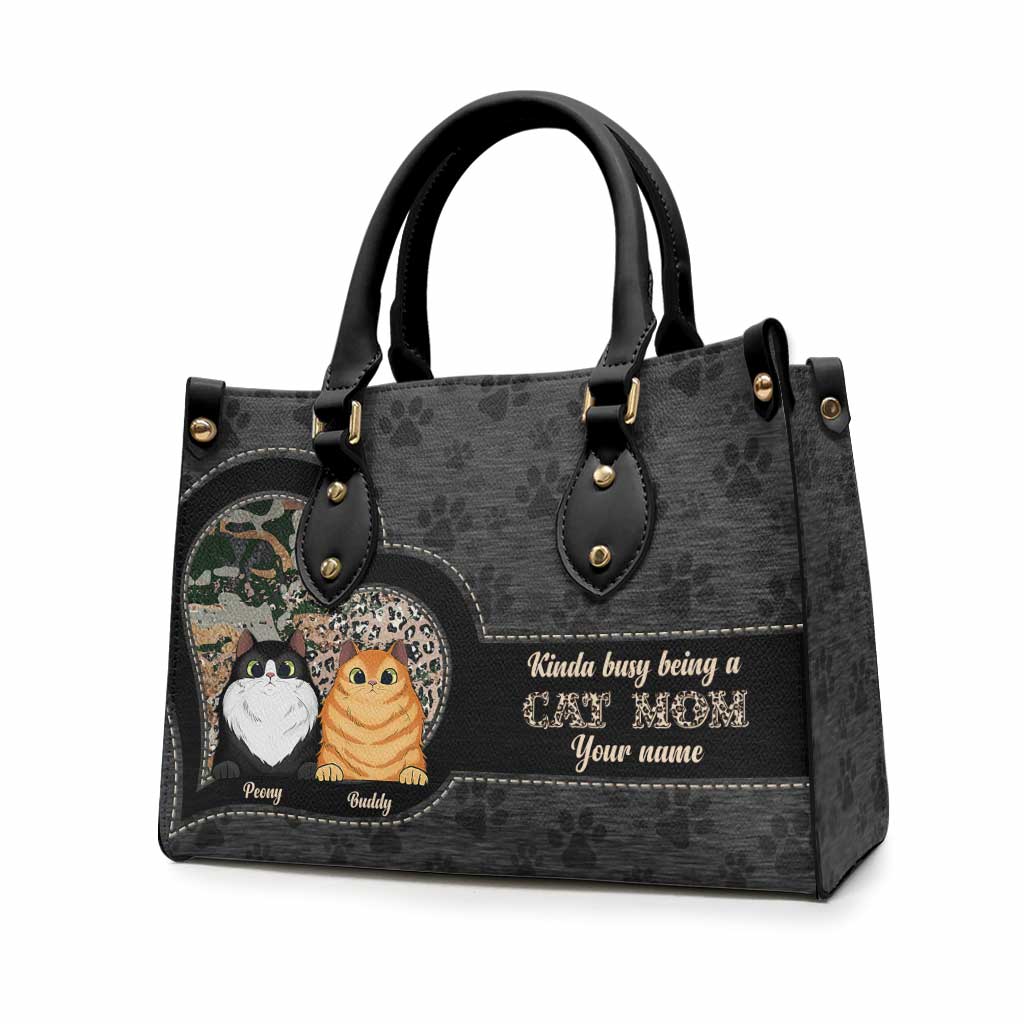 Cat Mom - Personalized Cat Leather Handbag
