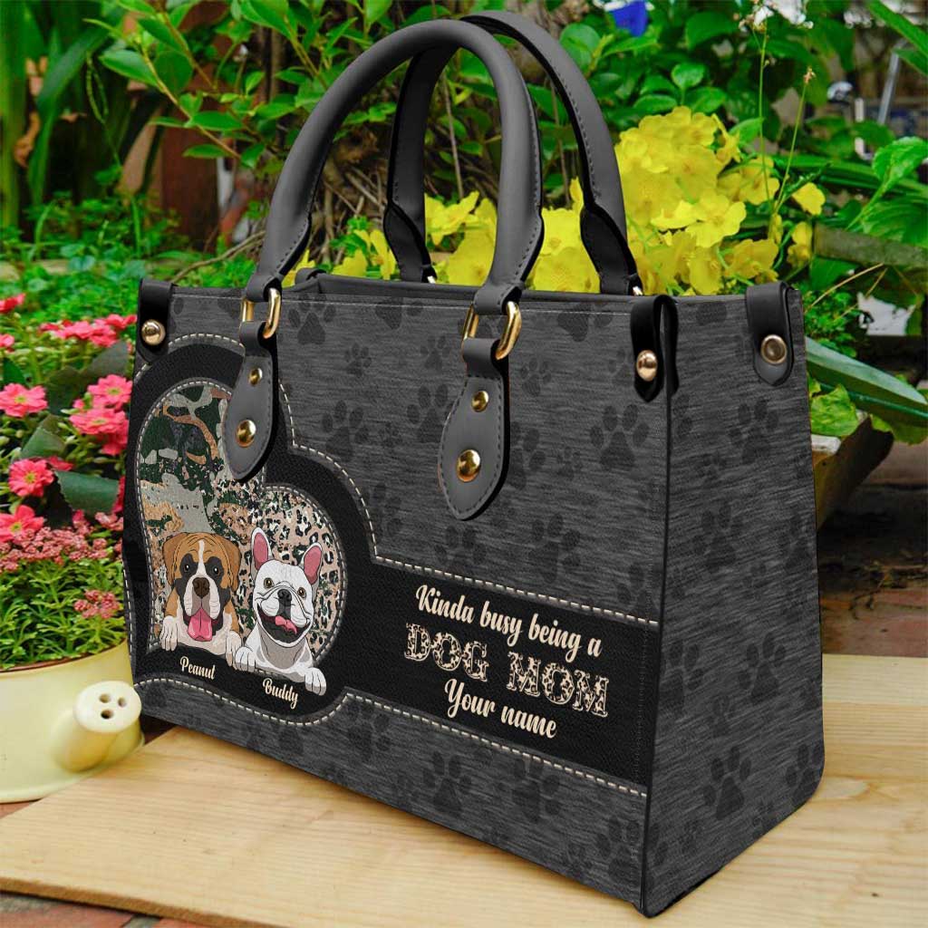 Dog Mom - Personalized Dog Leather Handbag