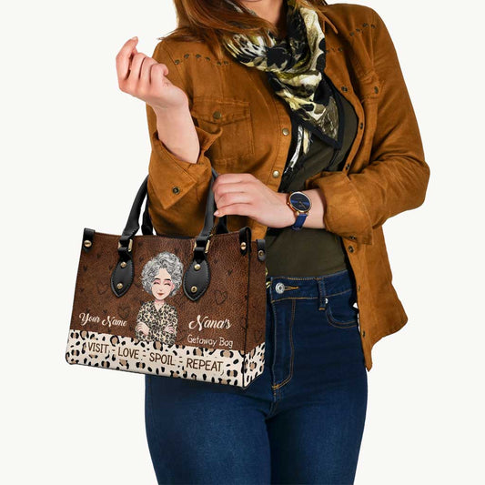 Nana's Get Away Bag - Personalized Mother's Day Grandma Leather Handbag