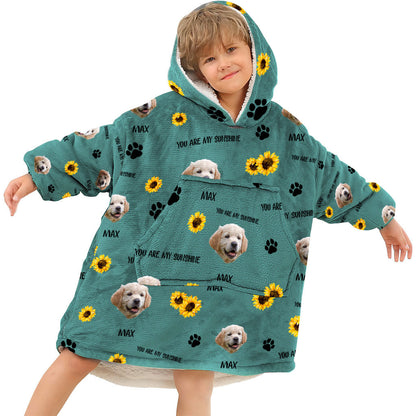 You Are My Sunshine - Personalized Dog Blanket Hoodie