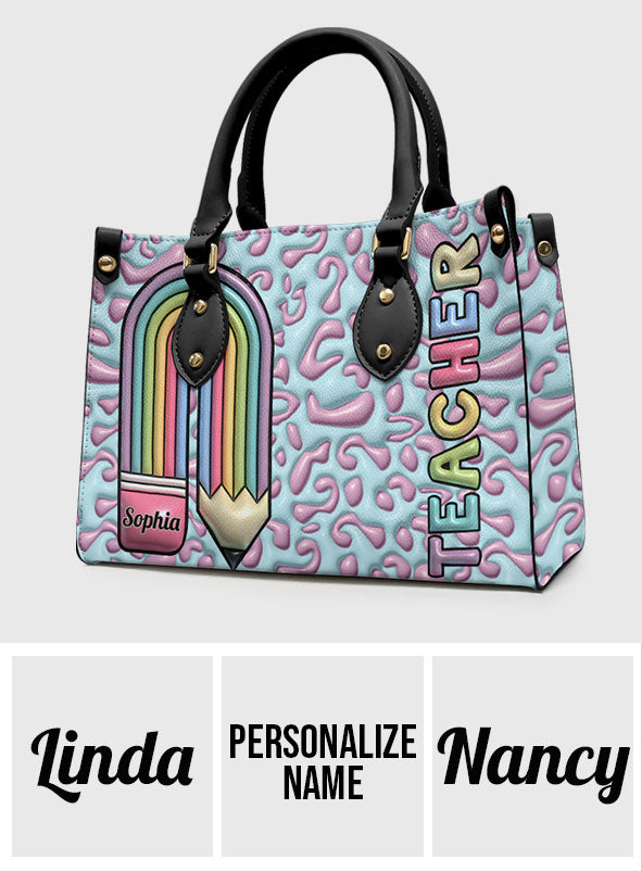 Teacher Life - Personalized Teacher Leather Handbag