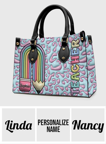 Teacher Life - Personalized Teacher Leather Handbag