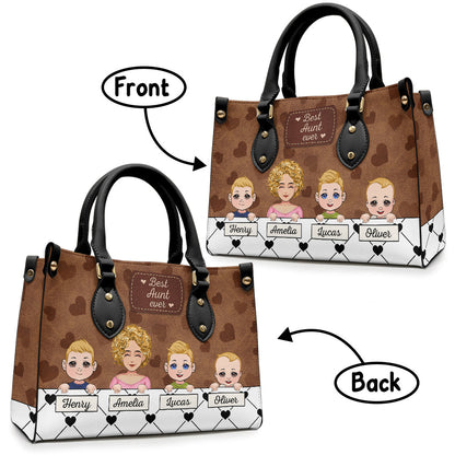 Best Grandma Ever - Gift for grandma, mom, aunt - Personalized Leather Handbag