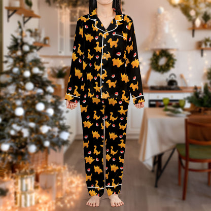 Cute Black Cat Christmas Pajama Set – Cozy Girl Pajamas | Pajama Gift Set for My Love HPRPJMADL-02