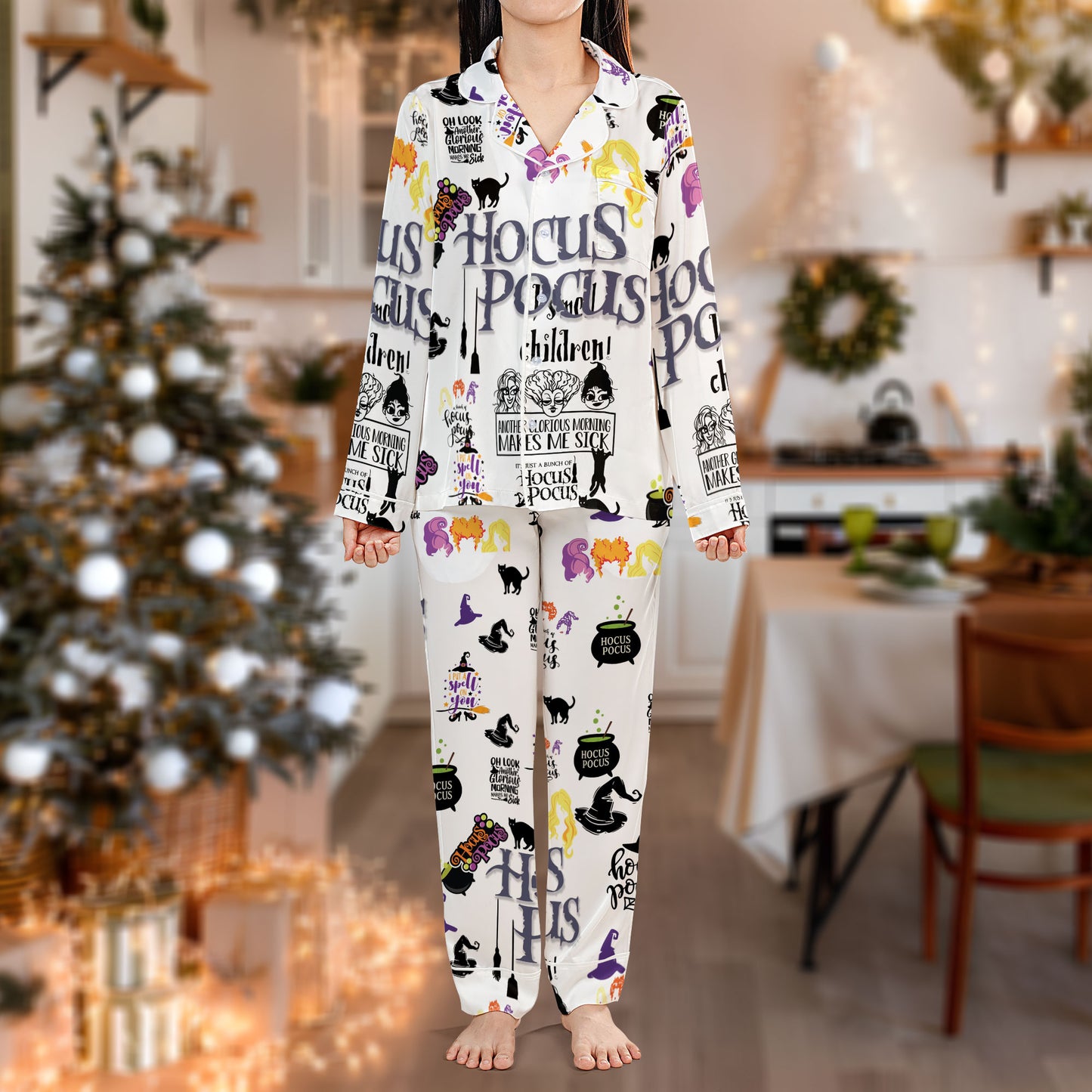 Hocus Pocus Pajama Set – Funny Halloween Pajamas | Cozy Pajama Gift Set, Cute Pajamas for My Love, Family Pajamas for Women, Men, Kids & Youth HPRPJMADL-24