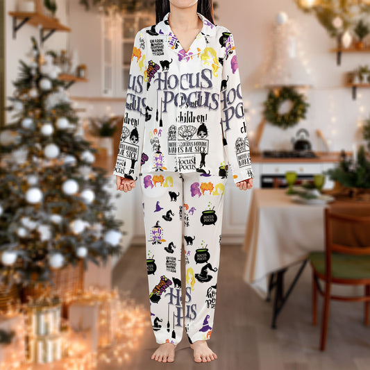 Hocus Pocus Pajama Set – Funny Halloween Pajamas | Cozy Pajama Gift Set, Cute Pajamas for My Love, Family Pajamas for Women, Men, Kids & Youth HPRPJMADL-24