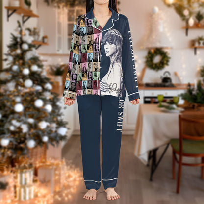 Pop Star Pajama Set – Retro Music Print Pajamas | Cozy Pajama Gift Set, Cute Pajamas for My Love, Family Pajamas for Women, Men, Kids & Youth HPRPJMADL-29