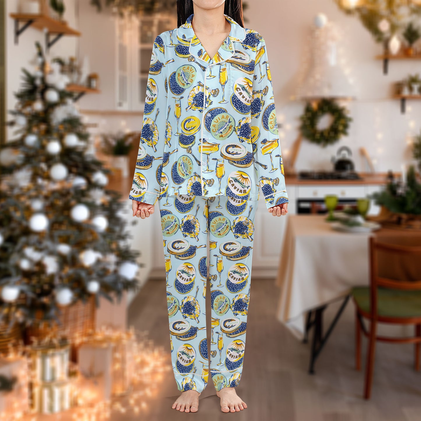 Champagne Party Pajama Set – Elegant Celebration Pajamas | Cozy Pajama Gift Set, Cute Pajamas for My Love, Family Pajamas for Women, Men, Kids & Youth HPRPJMADL-30