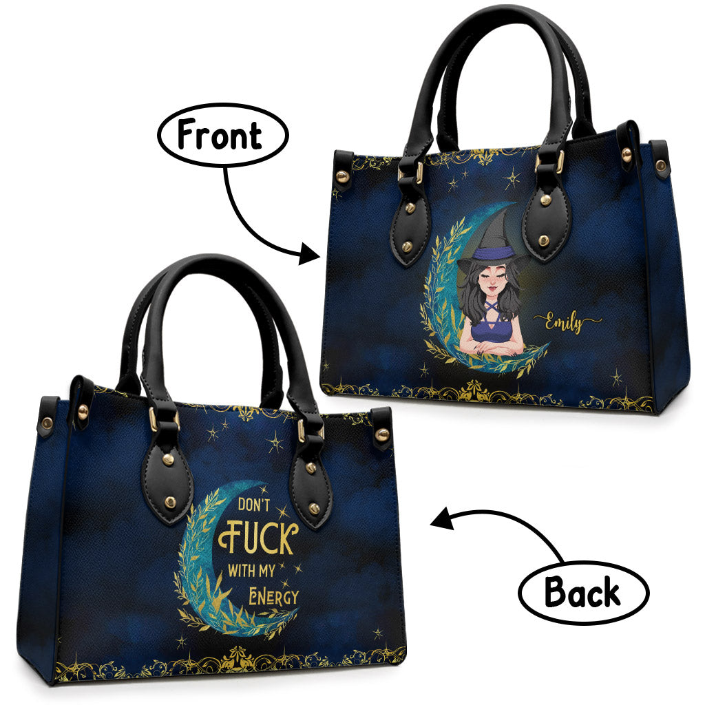 Don't F With My Energy - Personalized Witch Leather Handbag