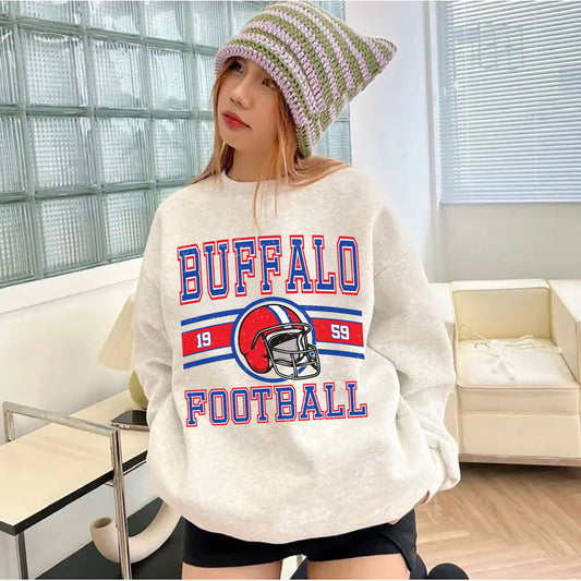 BUFFALO 1959 Football Sweatshirt, BUFFALO 1959 Shirt Retro Style 90s Vintage Unisex Crewneck, Graphic Tee Gift For Football Fan Sport