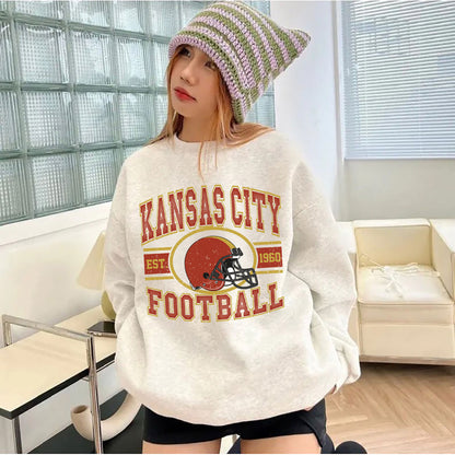 Kansas City Football Sweatshirt, Kansas City Football Shirt Retro Style 90s Vintage Unisex Crewneck, Graphic Tee Gift For Football Fan Sport