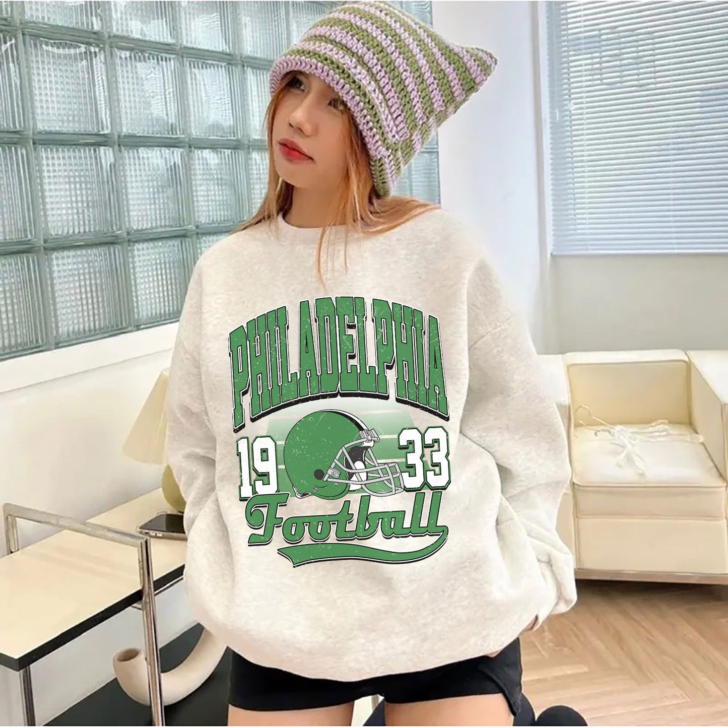 PHILADELPHIA 1933 FOOTBALL Sweatshirt, PHILADELPHIA 1933 FOOTBALL Shirt Retro Style 90s Vintage Unisex Crewneck, Graphic Tee Gift For Football Fan Sport