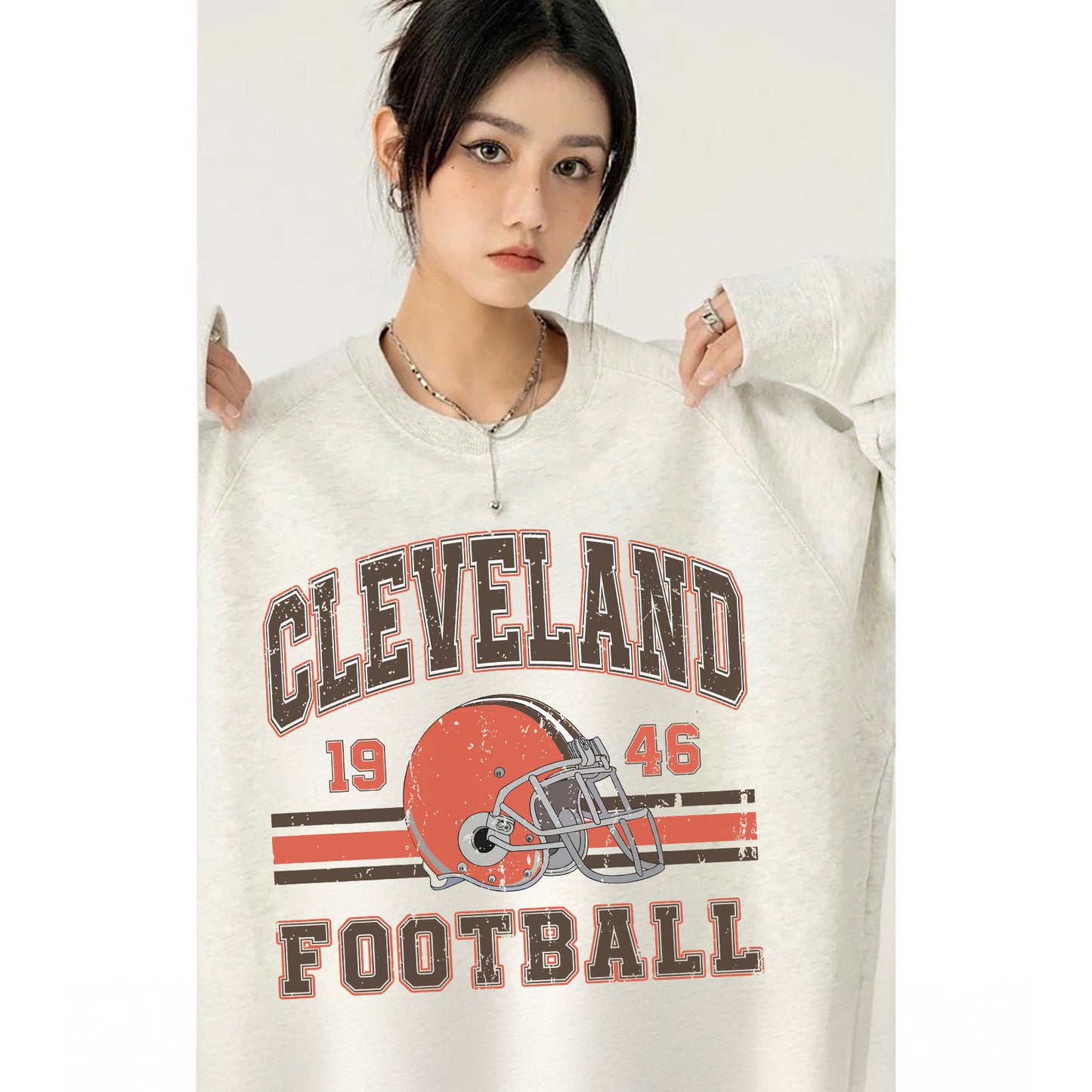 Cleveland Football Sweatshirt, Cleveland Shirt Retro Style 90s Vintage Unisex Crewneck, Graphic Tee Gift For Football Fan Sport