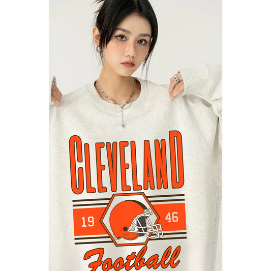 Cleveland Football Sweatshirt, Cleveland Shirt Retro Style 90s Vintage Unisex Crewneck, Graphic Tee Gift For Football Fan Sport