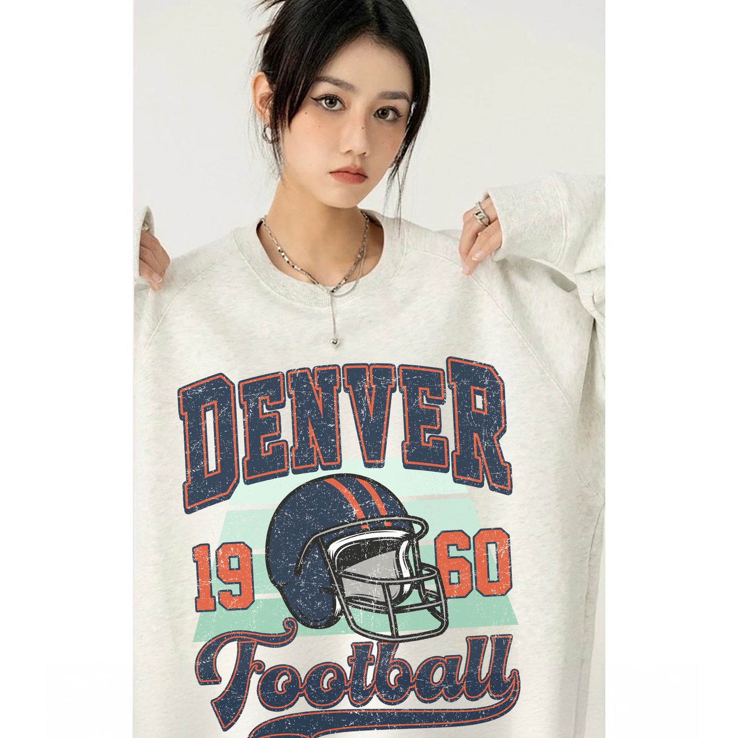 Denver Football Sweatshirt, Denver FOOTBALL Shirt Retro Style 90s Vintage Unisex Crewneck, Graphic Tee Gift For Football Fan Sport