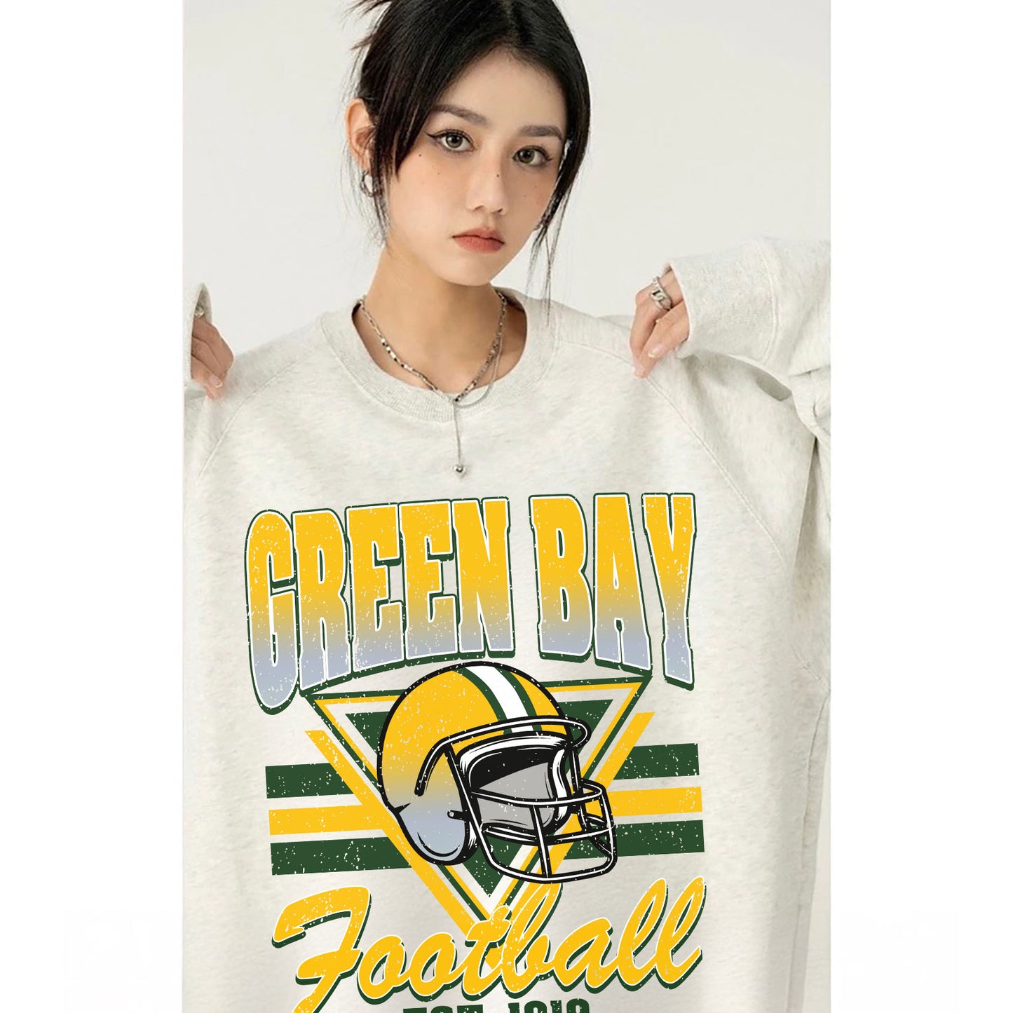 GREEN BAY FOOTBALL EST 1919 Sweatshirt, GREEN BAY FOOTBALL EST 1919 Shirt Retro Style 90s Vintage Unisex Crewneck, Graphic Tee Gift For Football Fan Sport