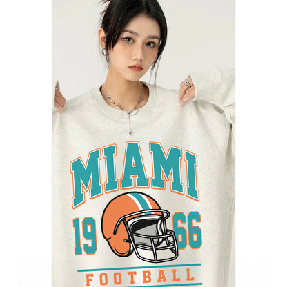 MIAMI 1966 FOOTBALL Sweatshirt, MIAMI 1966 FOOTBALL Shirt Retro Style 90s Vintage Unisex Crewneck, Graphic Tee Gift For Football Fan Sport