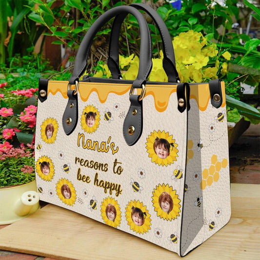 Nana's Reasons - Gift for grandma, mom - Personalized Leather Handbag