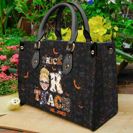 Treat Or Teach - Personalized Teacher Leather Handbag