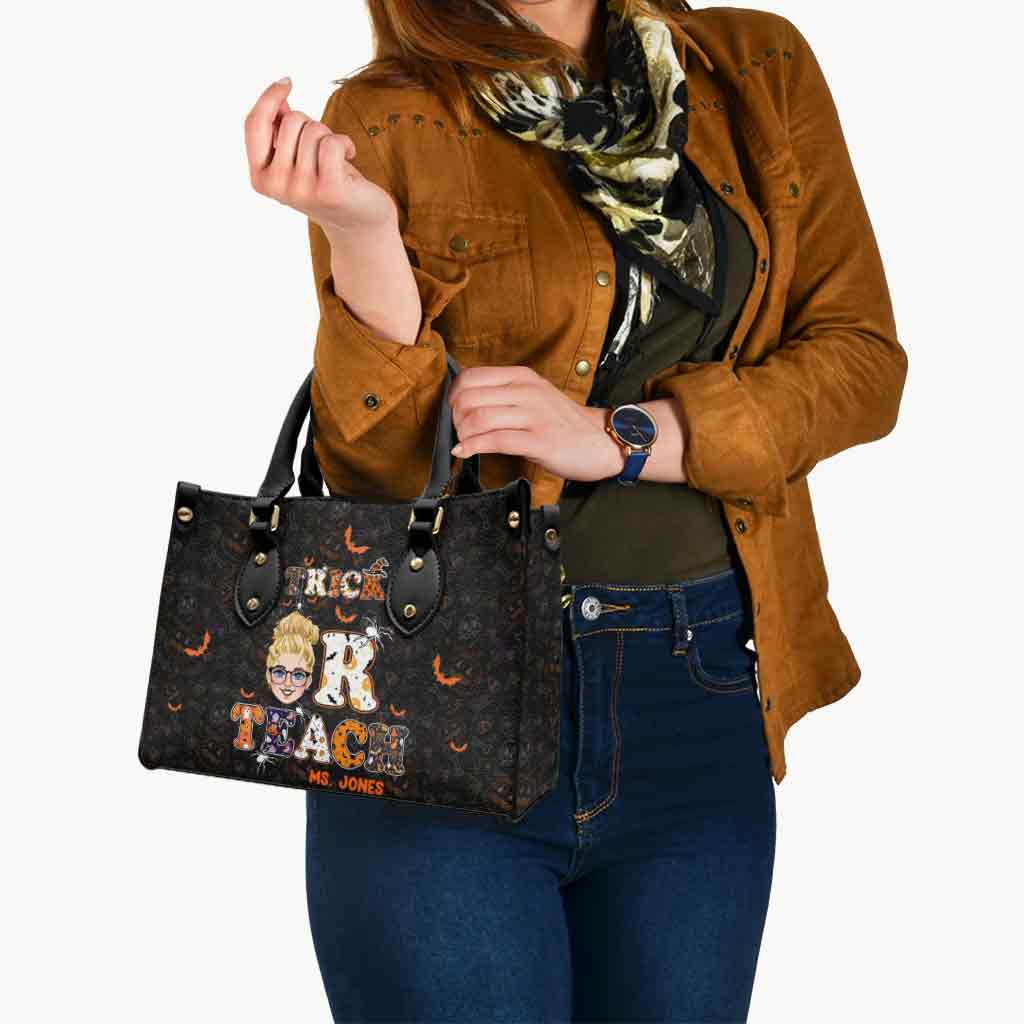Treat Or Teach - Personalized Teacher Leather Handbag