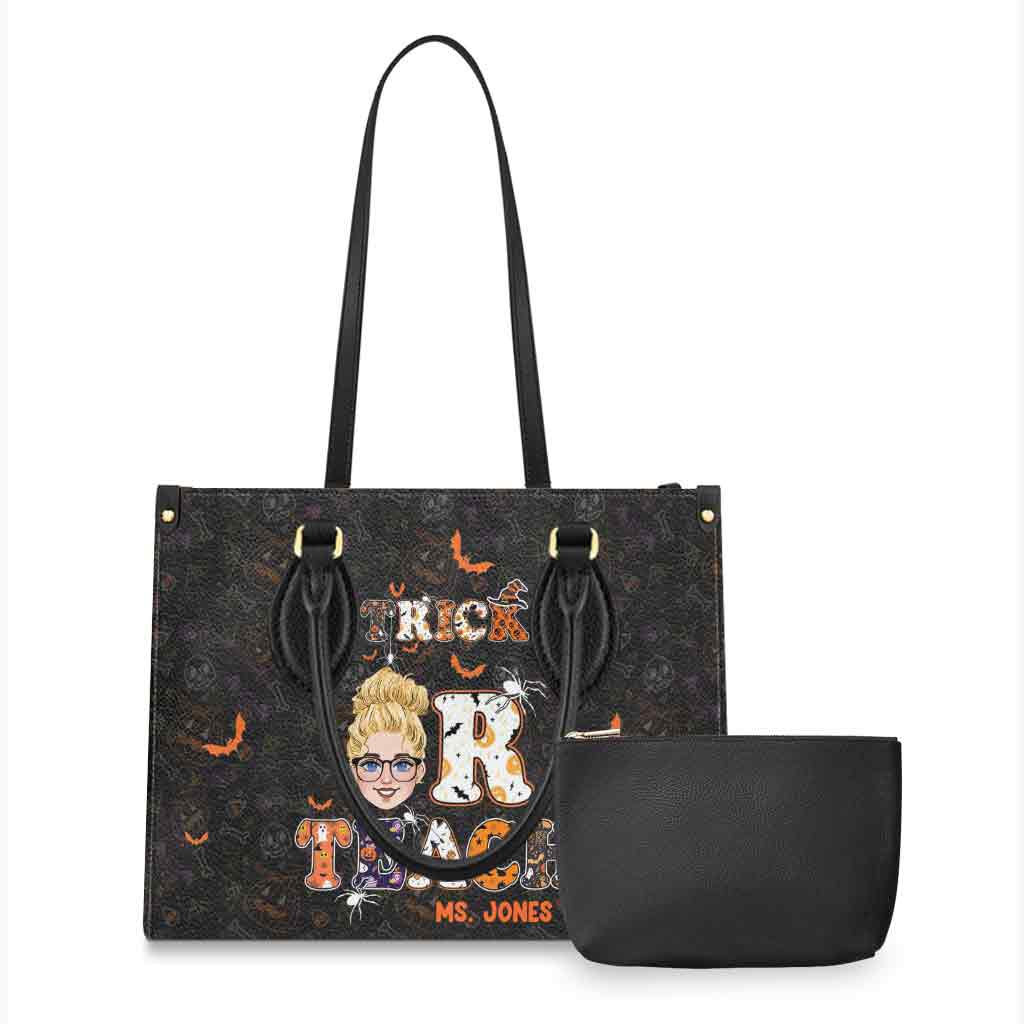 Treat Or Teach - Personalized Teacher Leather Handbag