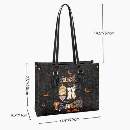 Treat Or Teach - Personalized Teacher Leather Handbag