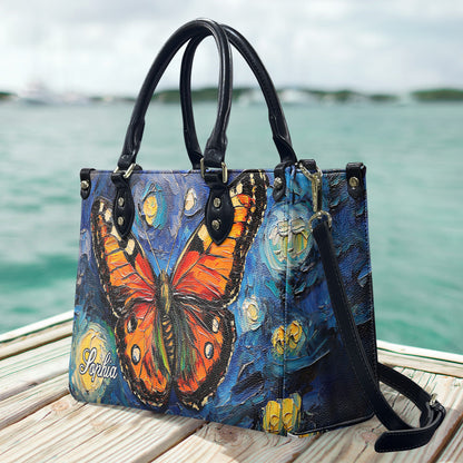 Dreamy Butterfly - Personalized Butterfly Leather Handbag