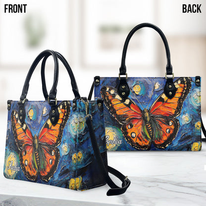 Dreamy Butterfly - Personalized Butterfly Leather Handbag